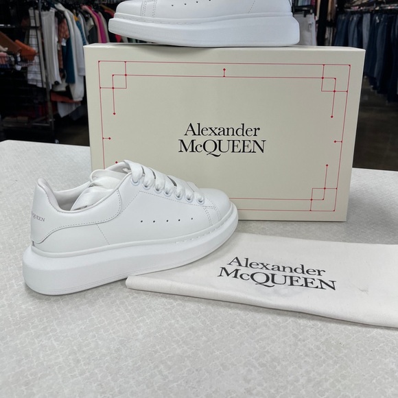 Alexander McQueen Classic White Leather Sneakers - Picture 1 of 3